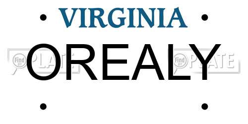 OREALY Virginia License Plate