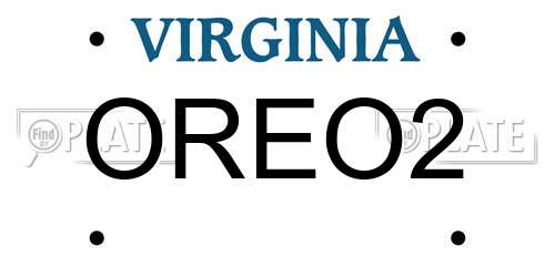 OREO2 Virginia License Plate