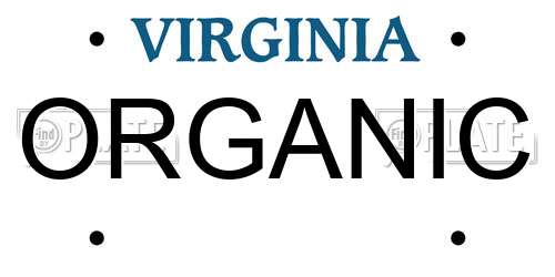 ORGANIC Virginia License Plate