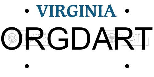 ORGDART Virginia License Plate