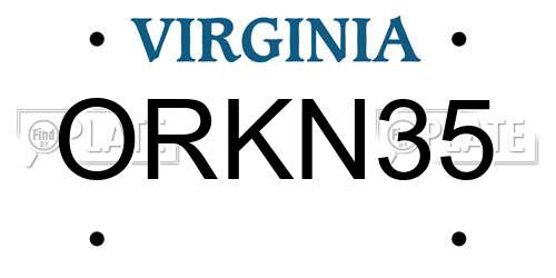 ORKN35 Virginia License Plate