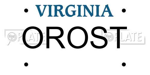 OROST Virginia License Plate