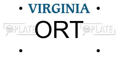 ORT Virginia License Plate