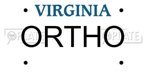 ORTHO Virginia License Plate