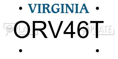 ORV46T Virginia License Plate