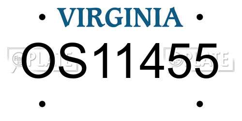 OS11455 Virginia License Plate