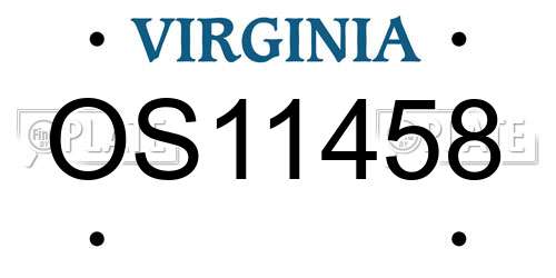 OS11458 Virginia License Plate