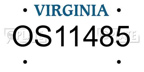 OS11485 Virginia License Plate