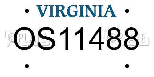 OS11488 Virginia License Plate
