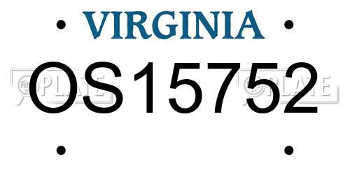 OS15752 Virginia License Plate