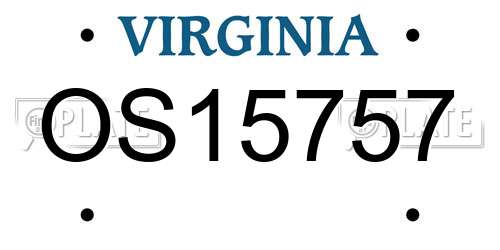 OS15757 Virginia License Plate