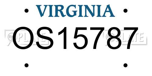 OS15787 Virginia License Plate