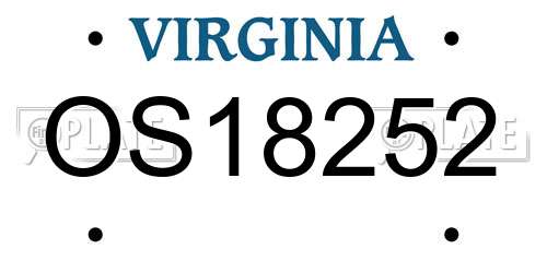 OS18252 Virginia License Plate