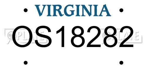 OS18282 Virginia License Plate