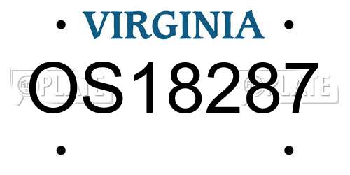 OS18287 Virginia License Plate
