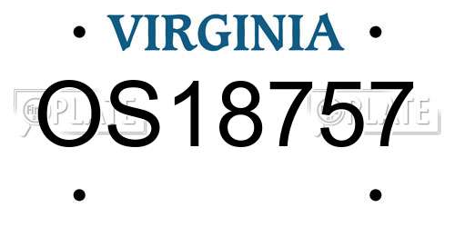OS18757 Virginia License Plate
