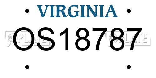 OS18787 Virginia License Plate