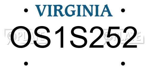 OS1S252 Virginia License Plate