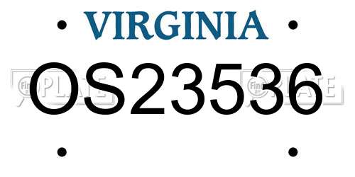 OS23536 Virginia License Plate
