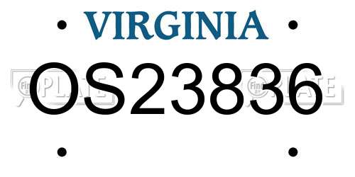 OS23836 Virginia License Plate