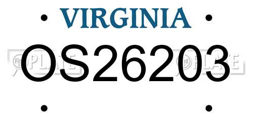 OS26203 Virginia License Plate