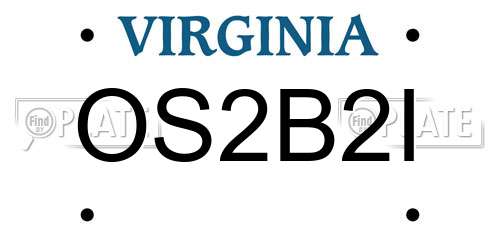 OS2B2I Virginia License Plate