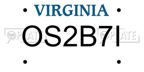 OS2B7I Virginia License Plate
