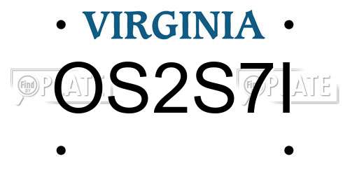 OS2S7I Virginia License Plate
