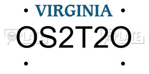 OS2T2O Virginia License Plate
