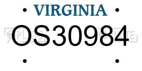 OS30984 Virginia License Plate