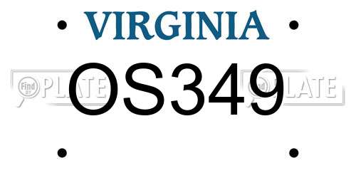 OS349 Virginia License Plate