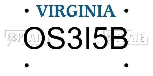 OS3I5B Virginia License Plate