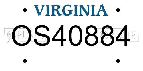 OS40884 Virginia License Plate