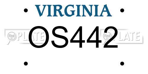 OS442 Virginia License Plate