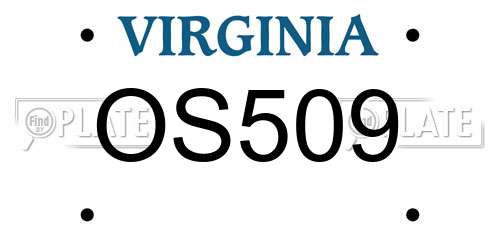 OS509 Virginia License Plate