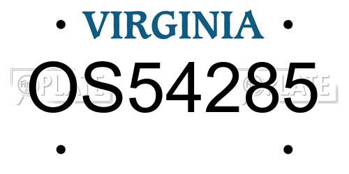 OS54285 Virginia License Plate