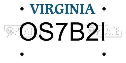 OS7B2I Virginia License Plate