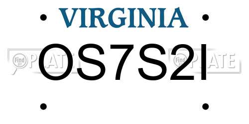 OS7S2I Virginia License Plate