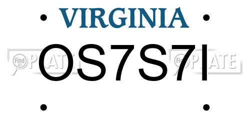 OS7S7I Virginia License Plate