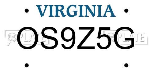 OS9Z5G Virginia License Plate