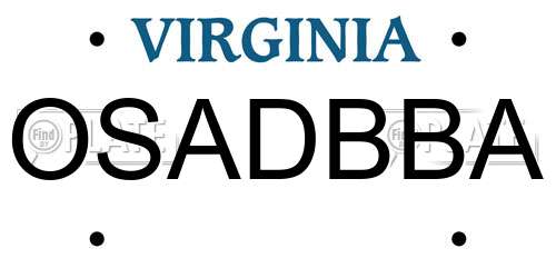OSADBBA Virginia License Plate
