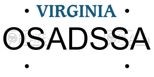 OSADSSA Virginia License Plate
