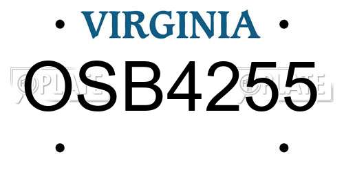 OSB4255 Virginia License Plate