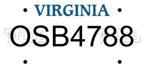 OSB4788 Virginia License Plate