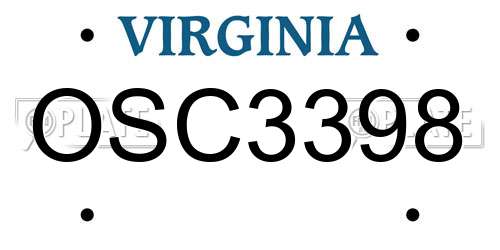 OSC3398 Virginia License Plate