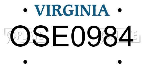 OSE0984 Virginia License Plate