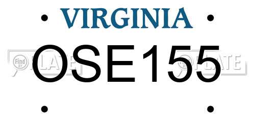 OSE155 Virginia License Plate