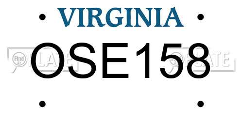 OSE158 Virginia License Plate