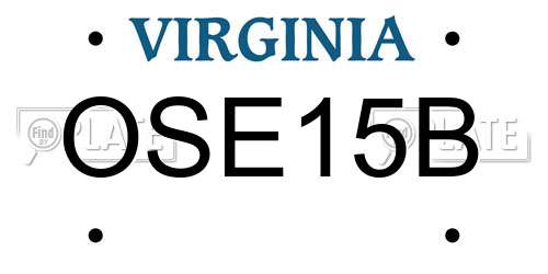 OSE15B Virginia License Plate