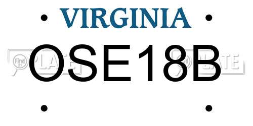 OSE18B Virginia License Plate